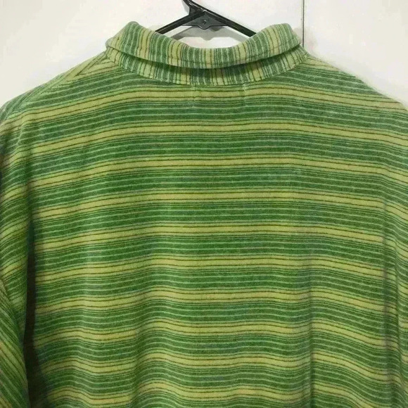 Twenty Six Red Vintage 90’s Mens Green Yellow Striped 1/4 Zip Polo Size Large - Picture 6 of 12